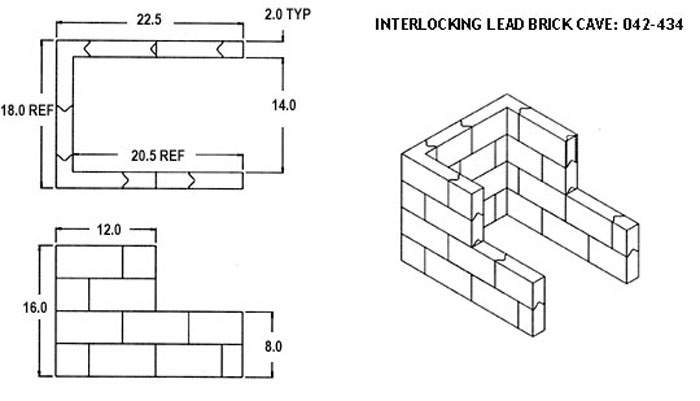 Interlocking Lead Brick Cave: 042-434 Diagram