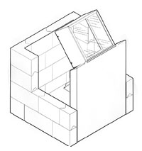 L-Block Shields, 042-419 L-Block Shield & Interlocking Lead Brick Cave