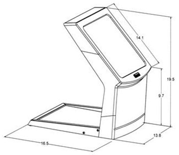Dimensions of Tabletop Shield