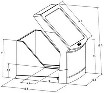 Tabletop Shield shown with optional side shield, 042-227