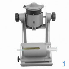 BEXXAR Dose Preparation System Syringe Shield Mount stand on a rotating platform