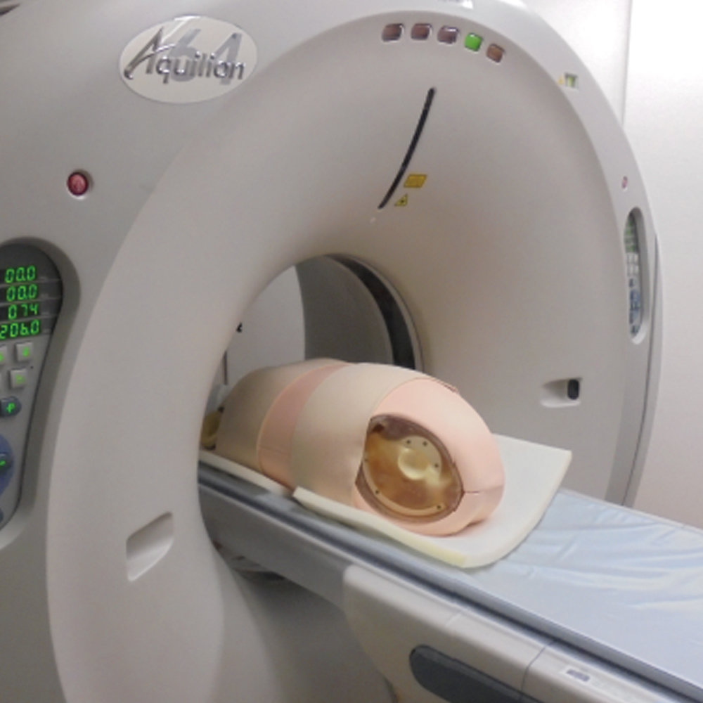 PH-2B Body Plates installed on a whole body phantom for CT imaging