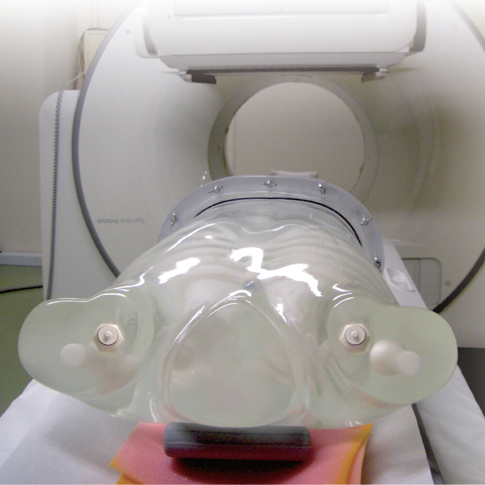 PH-63A PET/SPECT Thorax Phantom positioned for imaging