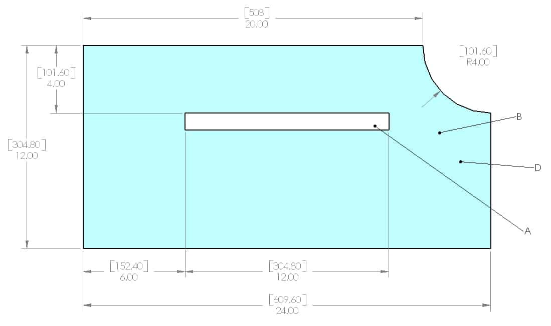 D-111 – 12″ x 24″ with Cutout