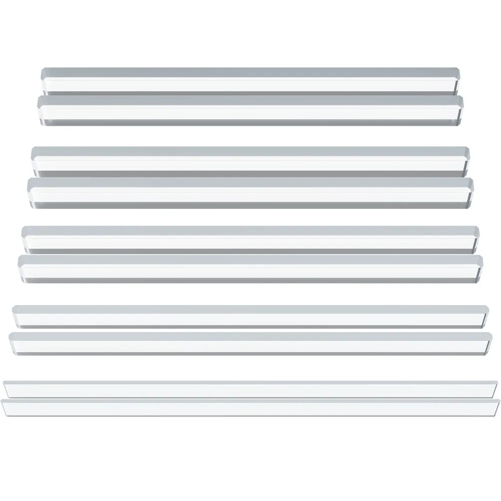 A set of 5 pairs of rectangular sticks with different thicknesses.