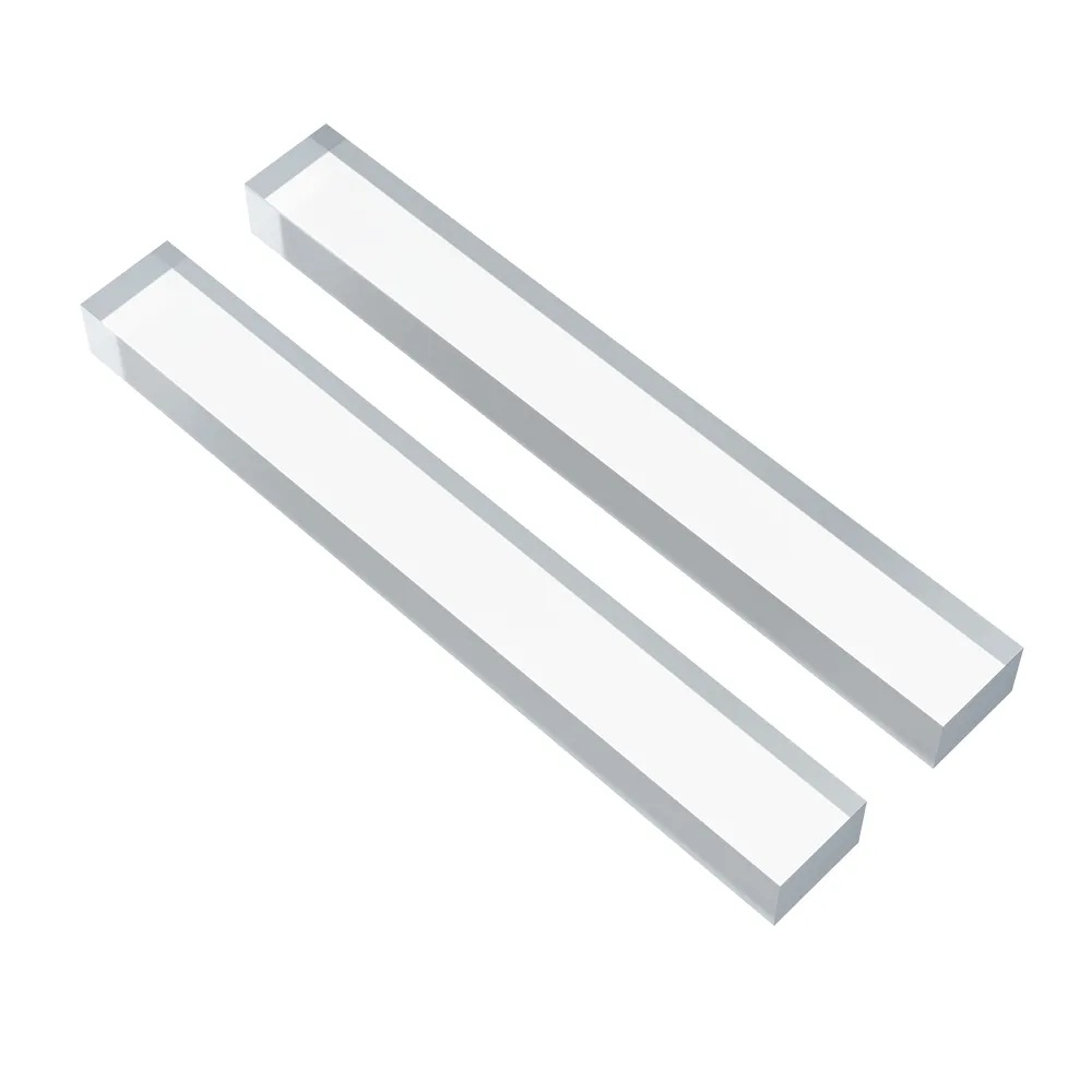 Two transparent pmma bars.