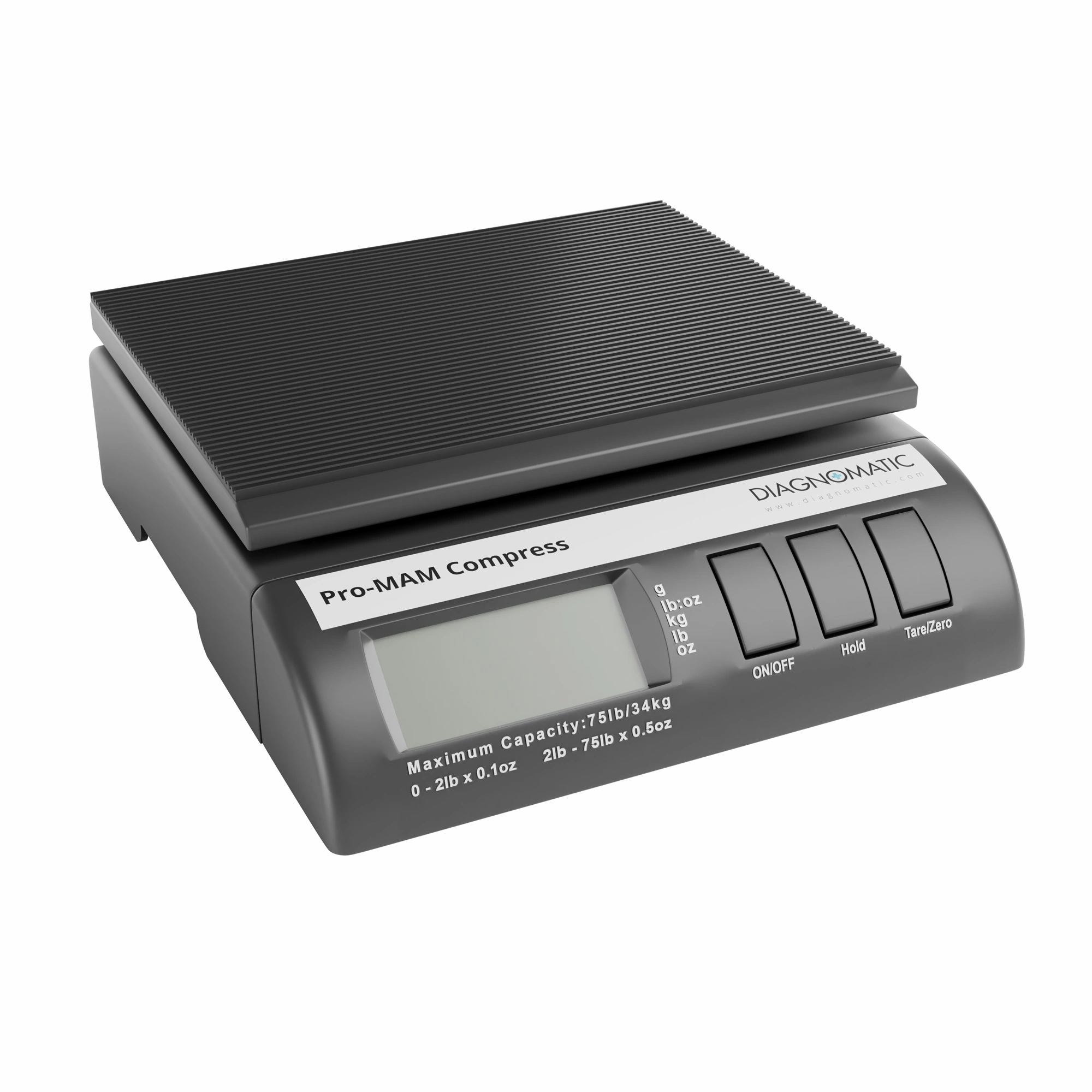Black electronic scale.