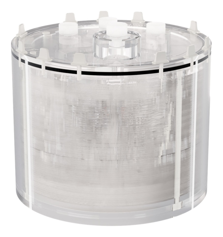 Pro-NM 3DB 3D brain phantom - clear cylindrical housing with microlayer brain insert