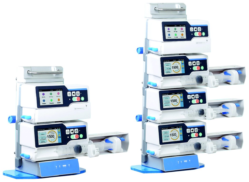 Stackable infusion workstation shown with pumps; exact pump and channel configuration should be confirmed when requesting a quote