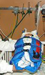 Infant in the MedVac Infant and Child Immobilizer