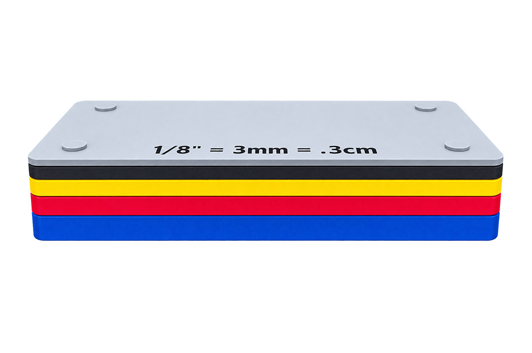 Side view of the five Z-DISC blocks stacked together