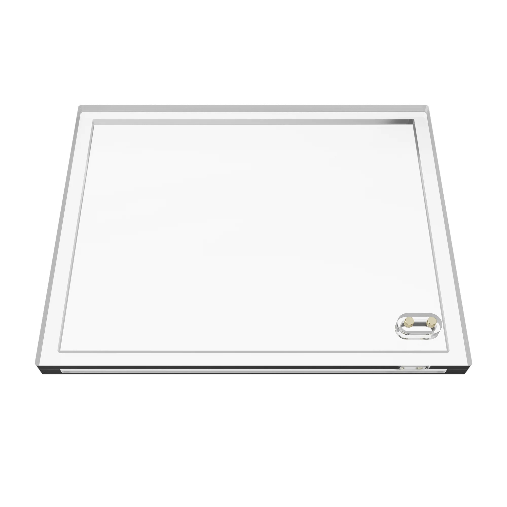 A transparent PMMA rectangular board with a cavity inside that can be filled with water.