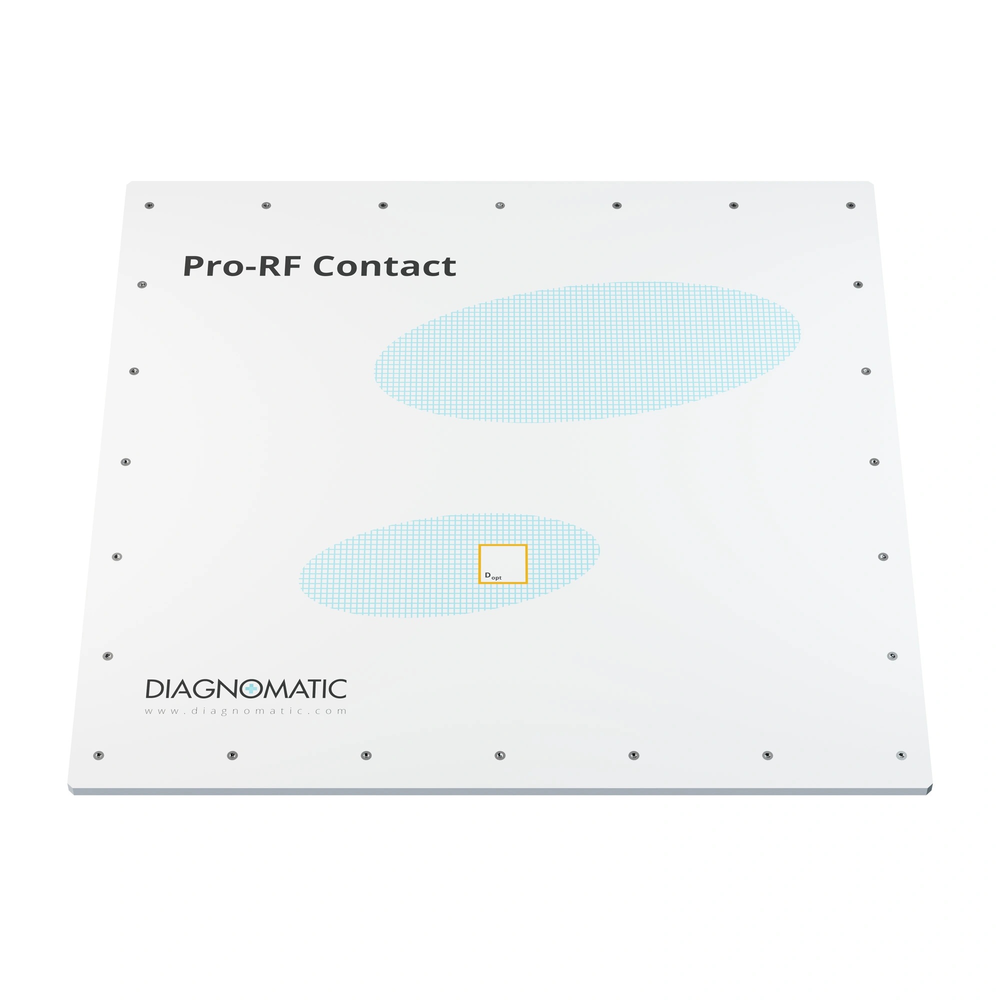 A rectangular, flat object made of white plastic with a printed top surface.