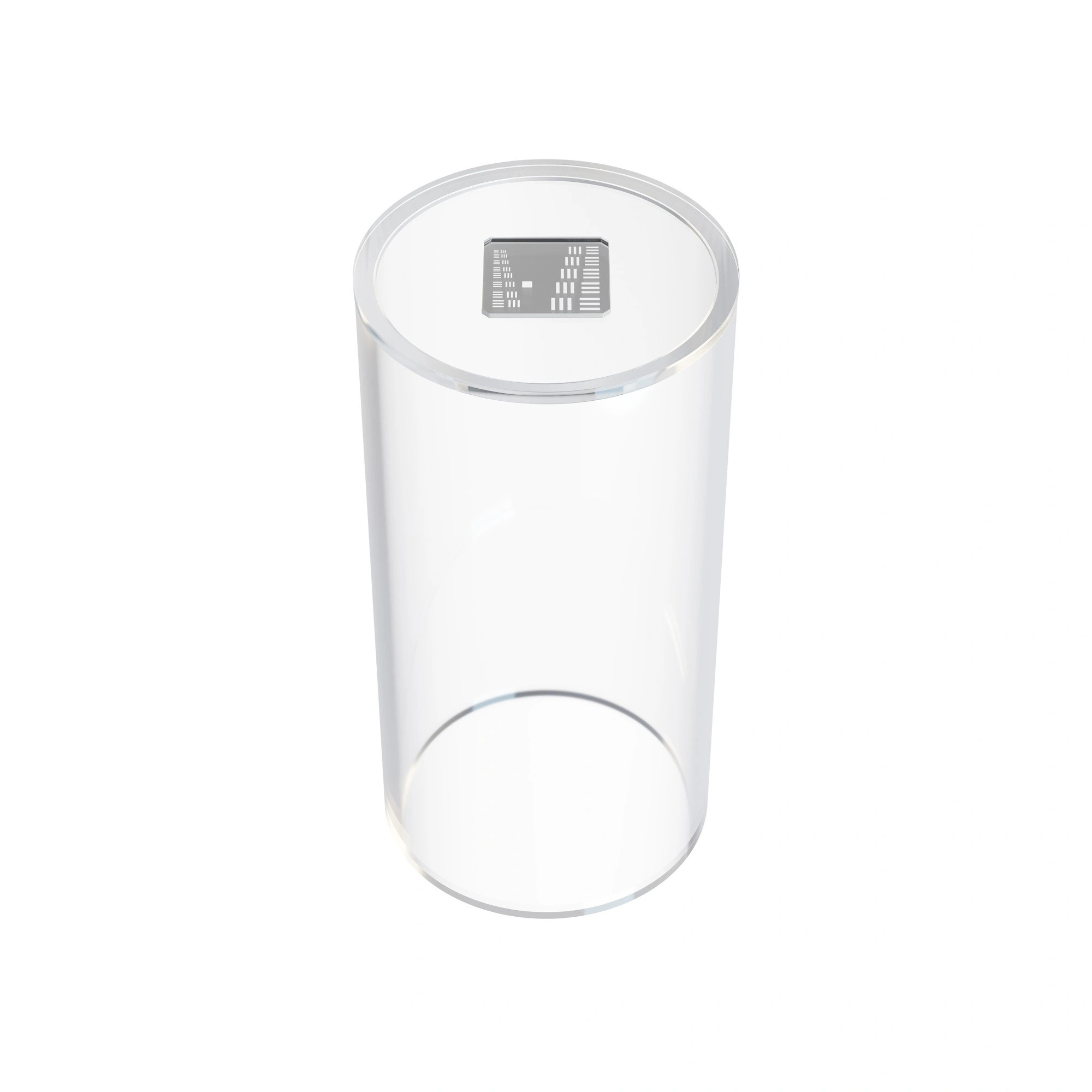 A transparent acrylic cylinder.