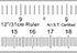 12"/31cm, Dual Scale NIST Certified Acrylic Radiopaque Ruler