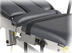 Cushioned arm supports, thick mattress, and a softer feel antimicrobial pad cover provides patient comfort